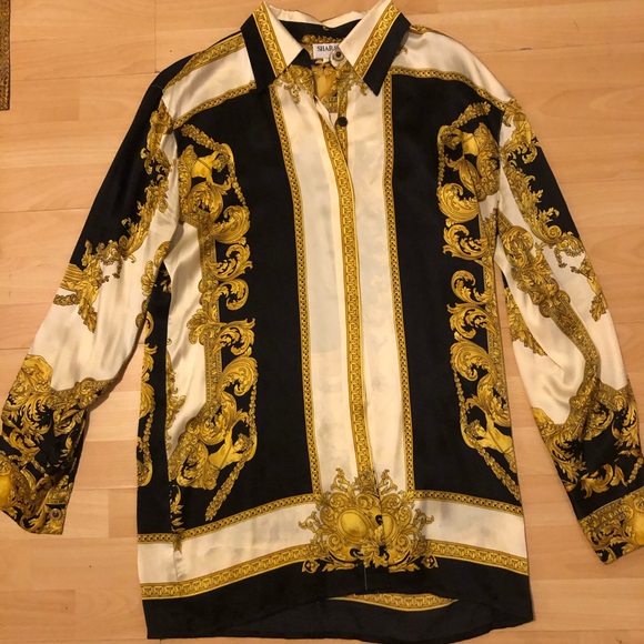 versace type silk shirt